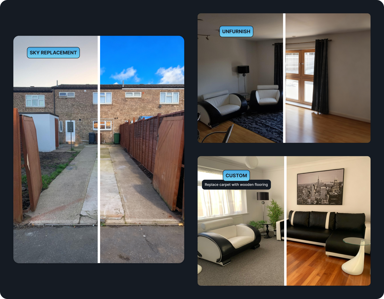 Property photo enhancement showcase